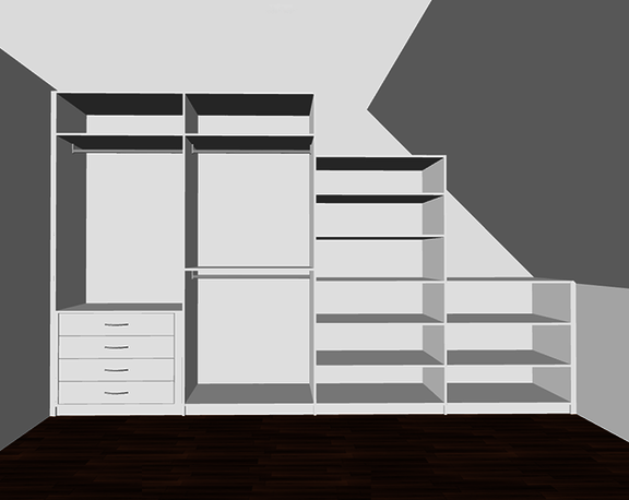 Konfigurationsbeispiel Schrank in Dachschräge