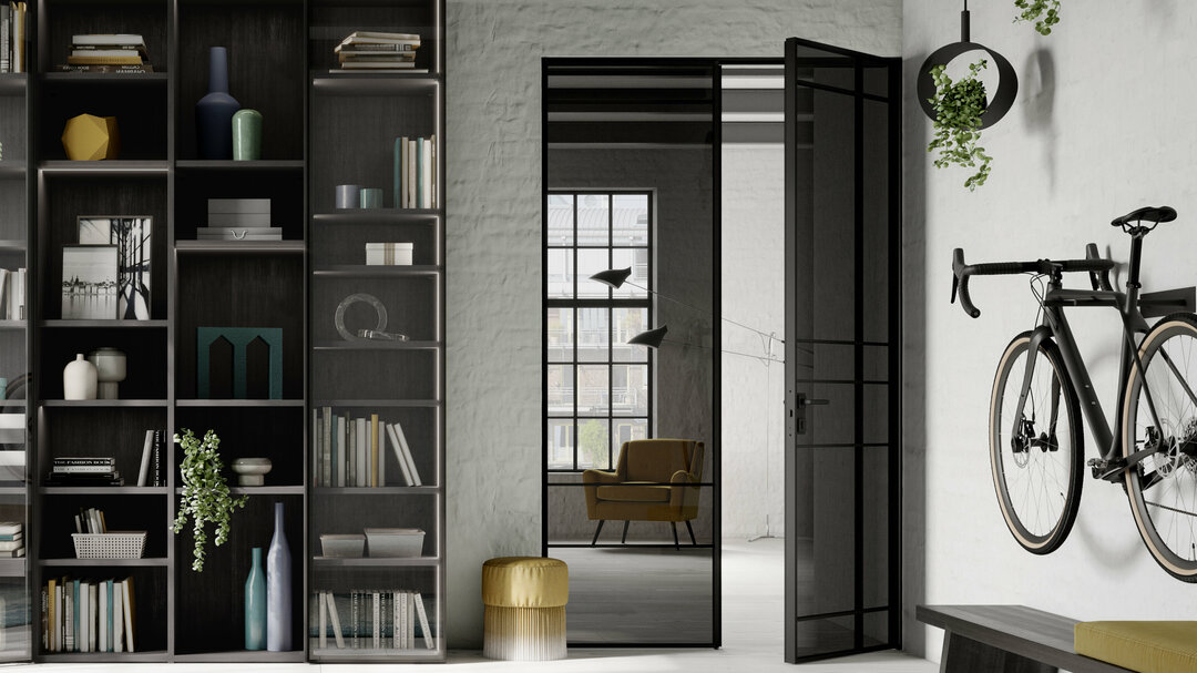 Alurahmendrehtür RPE und Swing Door Slim Line 2-flügelig