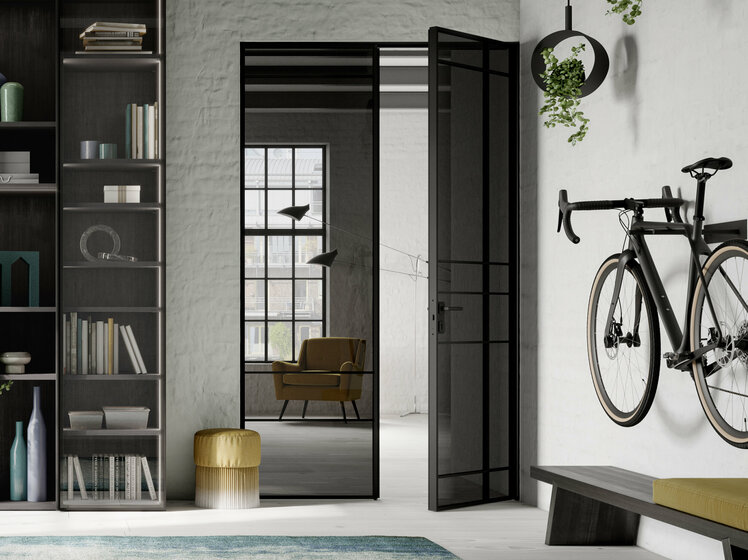 Alurahmendrehtür RPE und Swing Door Slim Line 2-flügelig